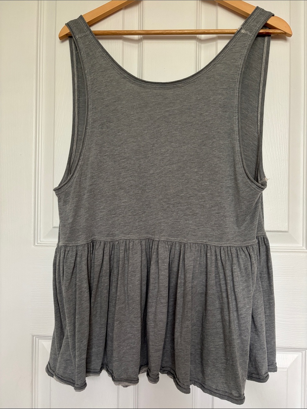 We The Free Women's Grey Sleeveless Peplum Tank Top